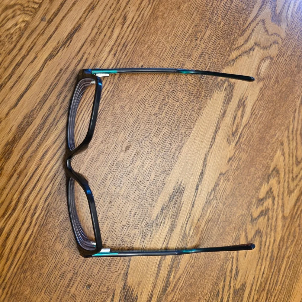 Nike 7090 Black Rectangular‎ Eyeglasses Frames Only Modern Style Green Accents